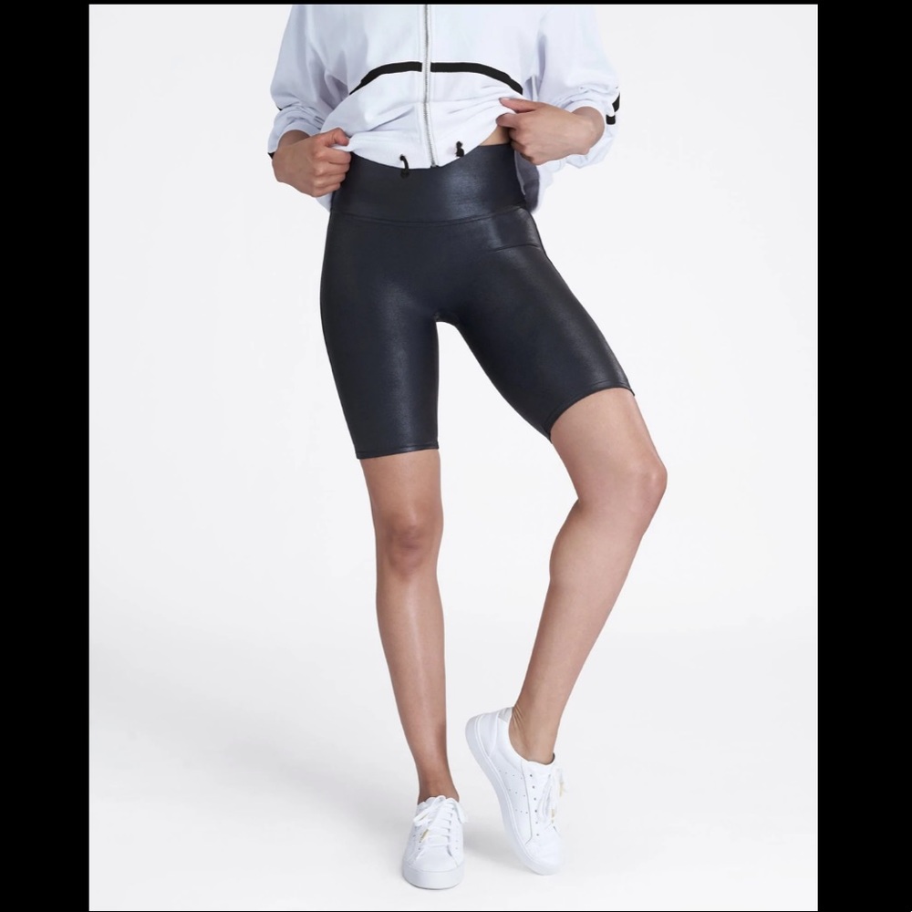 SPANX Faux Leather Bike Short